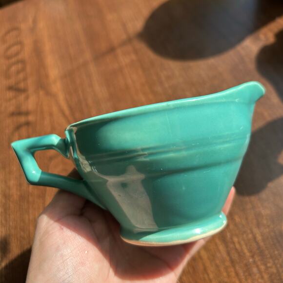 Vintage Vernon Kilns Early CA Vernonware Creamer Coronado Turquoise Aqua - Picture 5 of 10